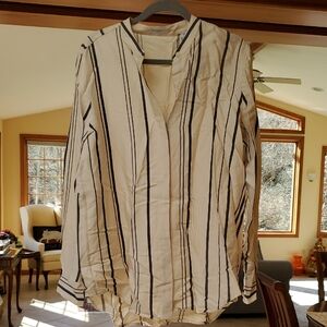 Equipment Striped Button-Up Blouse